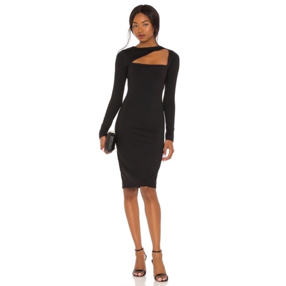 Susana Monaco Black Long Sleeve Dress, Size Medium, NWT - Picture 3 of 3